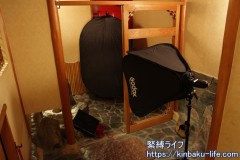 Yumiさん緊縛写真撮影風景