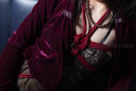 Saeさん緊縛写真 胸の飾り縄・股縄・足縛り